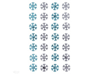 Dekor.lipnūs kristalai SNOWFLAKES mėlyni ir skaidrūs 28vnt