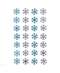 Dekor.lipnūs kristalai SNOWFLAKES mėlyni ir skaidrūs 28vnt
