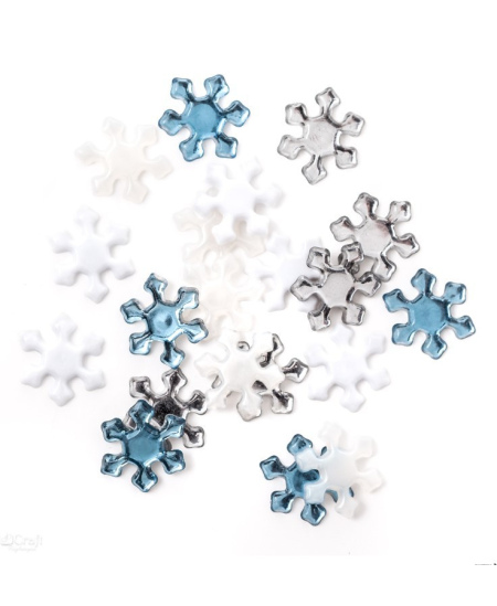 Dekor.kristalai SNOWFLAKES 2,2cm 20vnt