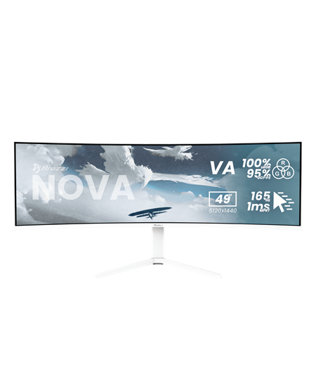 Arozzi | Nova | 49 " | VA | 32:9 | 165 Hz | 4 ms | 5120 x 1440 pixels | 350 cd/m² | HDMI ports quantity 2 | White