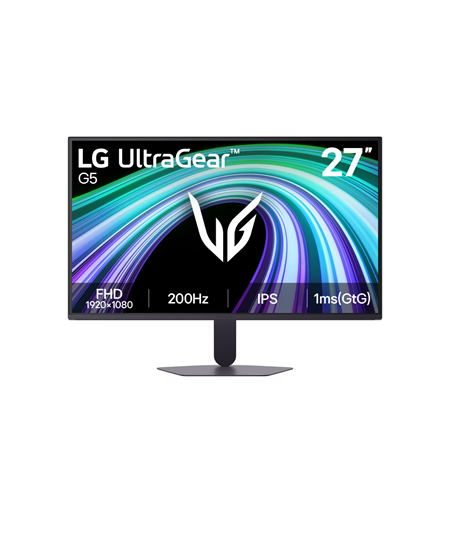 LG | 27G523B-B UltraGear G5 | 27 " | IPS | FHD | 16:9 | 200 Hz | 1 ms | 27 pixels | 300 cd/m² | HDMI ports quantity 2