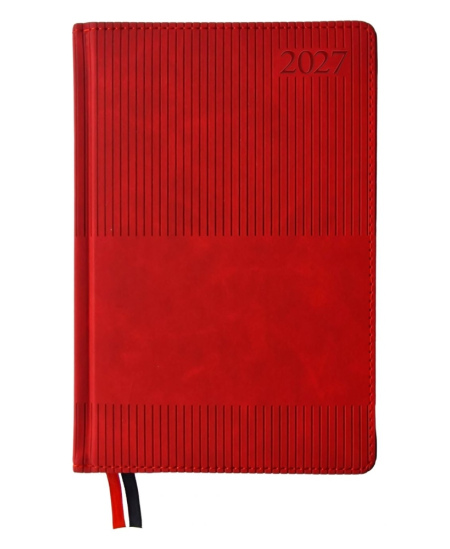 Kalendorius LINE 2027, A5, PU, LT, raudonos spalvos