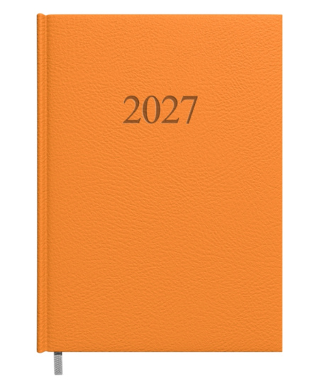 Kalendorius MANAGER Day 2027, A5, PU, oranžinės spalvos