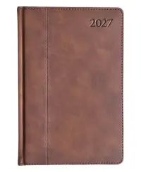 Kalendorius PREMIER PLUS  2027, PU, A5, tamsiai ruda