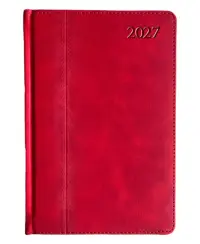 Kalendorius PREMIER PLUS 2027, PU, A4, raudona