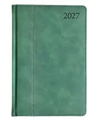 Kalendorius PREMIER PLUS 2027, PU, A5, žalia