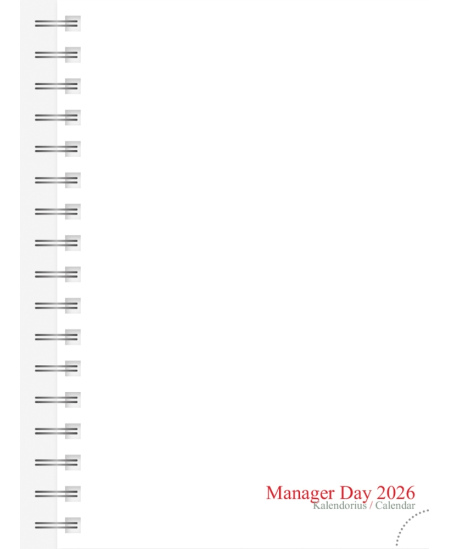 Vidaus blokas kalendoriui MANAGER Day 2027, A5