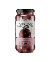 Raudonosios Kalamata alyvuogės su kauliukais, MAESTROS ACEITUNEROS, 345/190 g
