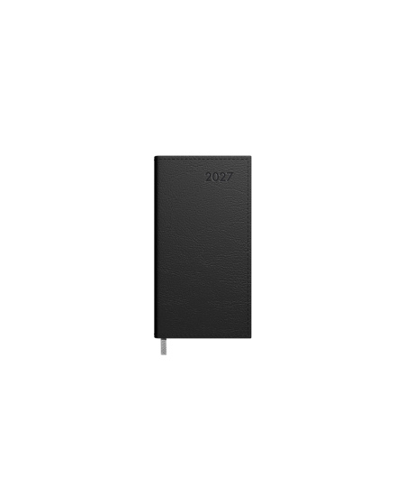 Kalendorius MIDI 2027, 90 x 167 mm, PU, juoda