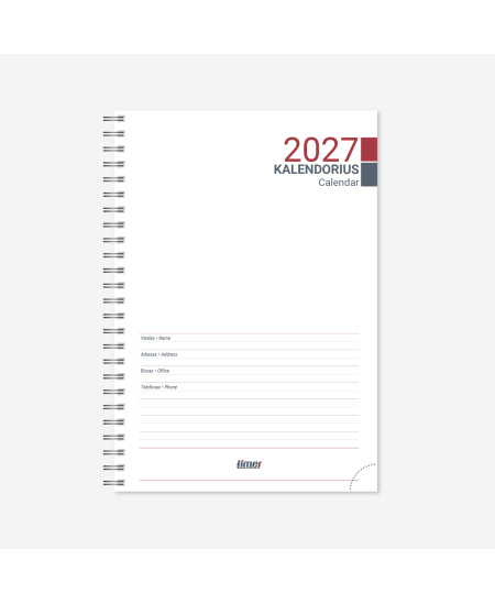 Vidaus blokas kalendoriui MANAGER Week 2027, A5