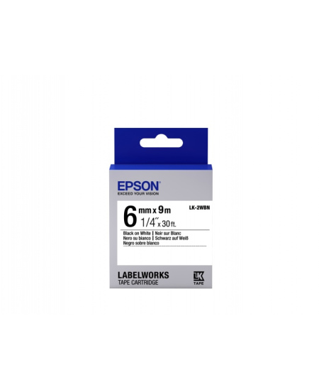 Epson LK-2WBN (C53S652003) Ženklinimo juostelė, Standard, Black on White, 6mm 9m