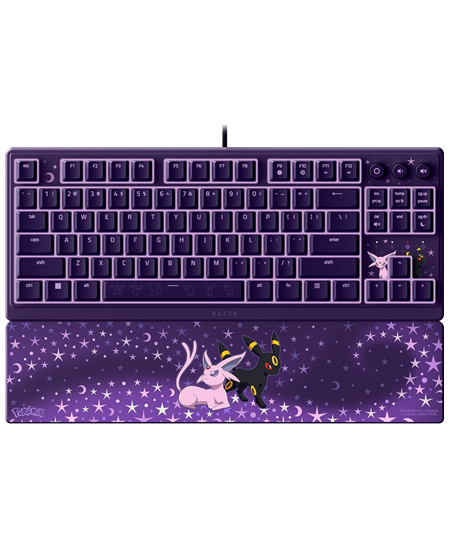 Razer Ornata V3 Tenkeyless | Gaming keyboard | Wired | US | Razer Mecha-Membrane Switches | Wrist Rest | Pokémon Espeon/Umbreon