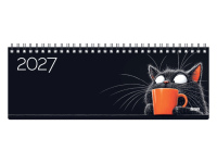 Kalendorius MEMO Black Cat  2027, 290 x 110 mm, kartoninis