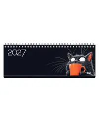 Kalendorius MEMO Black Cat  2027, 290 x 110 mm, kartoninis