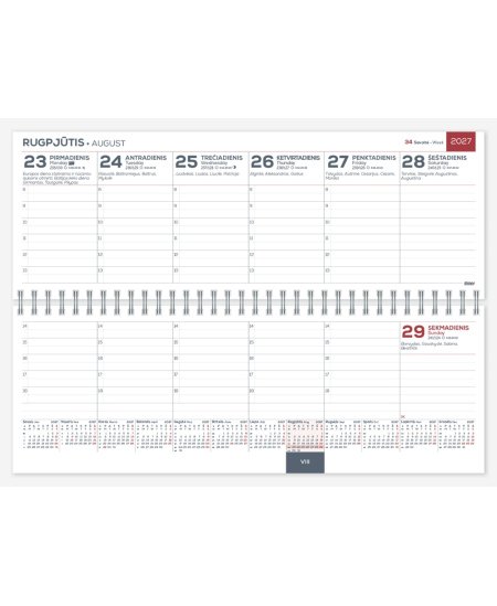 Kalendorius TIMER Memo "Black Cat" 2027, kartoninis, 290x110 mm