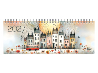 Kalendorius MEMO Red Bus  2027, 290 x 110 mm, kartoninis