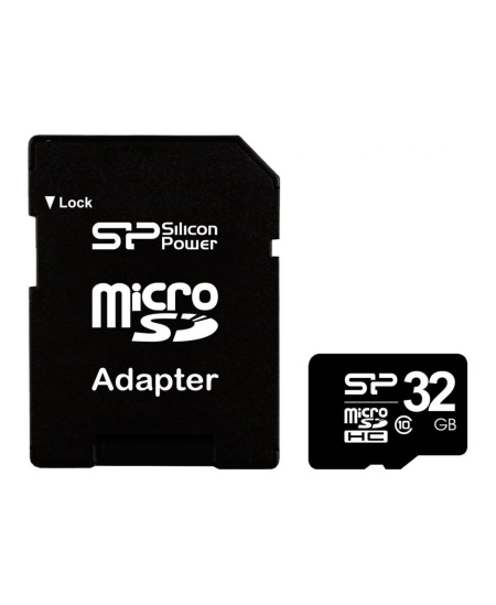 Silicon Power 32 GB, MicroSDHC, Flash memory class 10, SD adapter