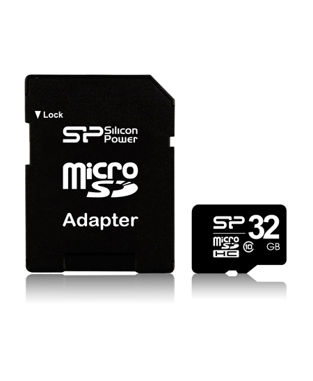 Silicon Power 32 GB, MicroSDHC, Flash memory class 10, SD adapter