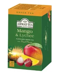 Žalioji arbata AHMAD Alu Mango & Lychee, 20 vokelių x 2 g