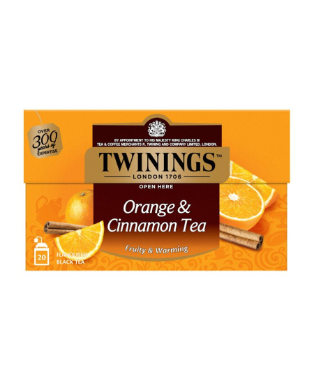 TWININGS Juodoji arbata su cinamonu ir apelsinais 20x2g, 40g