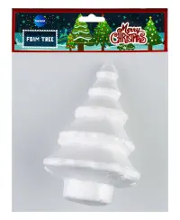 Putplasčio ruošinys dekoruoti MERRY CHRISTMAS Eglutė, baltas
