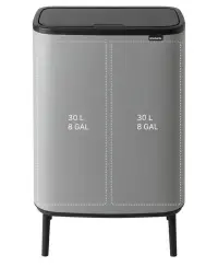 Šiukšlių dėžė rūšiavimui Brabantia Bo Touch Bin Hi 2x30 l, mineral concrete grey