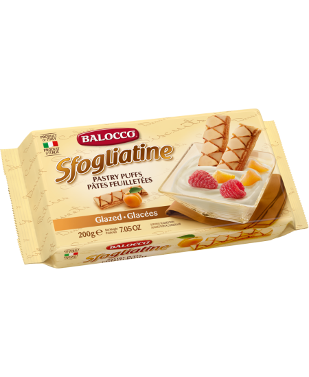 Sluoksniuotos tešlos sausainiai, glazūruoti BALOCCO, Sfogliatine Glassate, 200 g