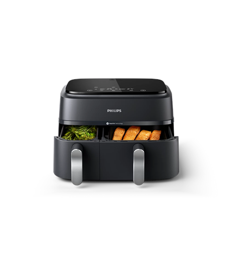 Philips Dual Basket Airfryer | NA351/00 3000 Series | Power 2750 W | Capacity 9 L | Rapid Air technology | Black