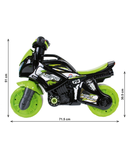 Balansinis motociklas TECHNOK, 72 cm, juodos ir žalios spalvos