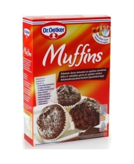 Miltinis mišinys DR. OETKER, šokoladiniams keksiukams su apelsinų žievelėmis, 335 g
