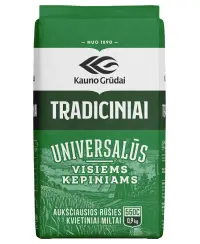 Tradiciniai kvietiniai miltai, KAUNO GRŪDAI, 550C, 0,9 kg
