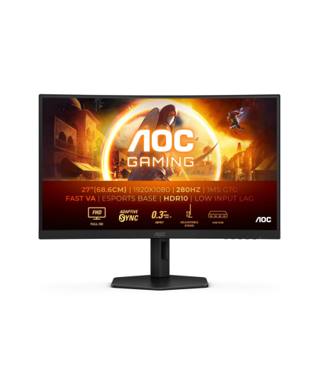 AOC | C27G4ZXU | 27 " | VA | FHD | 16:9 | 280 Hz | 1 ms | 1920 x 1080 pixels | 300 cd/m² | HDMI ports quantity 2