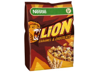 Pusryčių dribsniai NESTLE Lion, su šokoladu ir karamele, 450 g