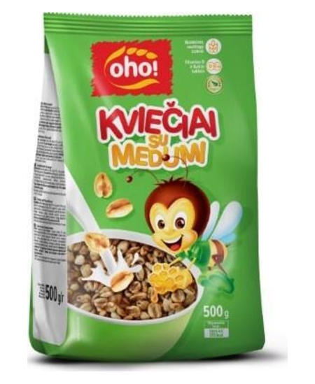Sausi pusryčiai OHO Kviečiai su medumi, 500 g