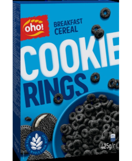 Sausi pusryčiai OHO Cookie Rings, 425 g