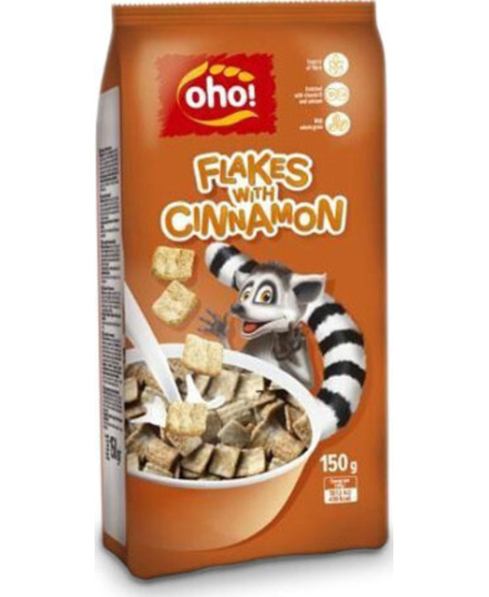 Sausi pusryčiai OHO Dribsniai su cinamonu, 150 g