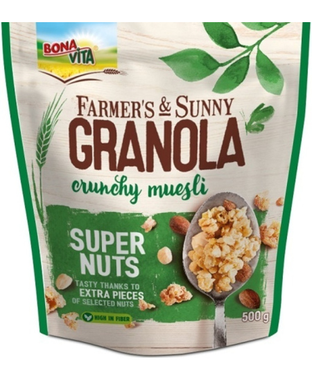 Granola BONA VITA, su riešutais, 500 g