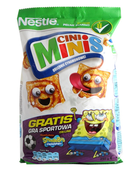 Kviečių kvadratėliai NESTLE Cini Minis, su cinamonu, 250 g