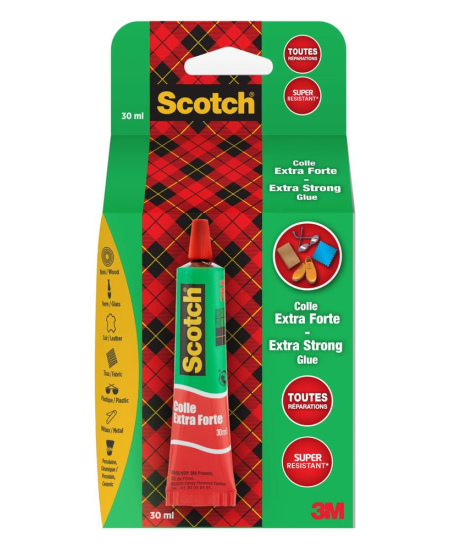 Labai stiprios fiksacijos klijai SCOTCH EXTRA STRONG, 30 ml