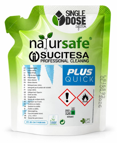 Universalus paviršių valiklis NATURSAFE PLUS QUICK, koncentratas MINI, 50 ml