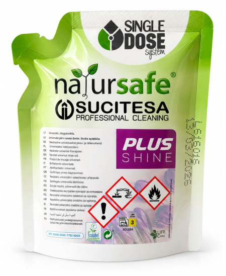 Vonios kambario valiklis NATURSAFE PLUS SHINE, koncentratas MINI, 50 ml