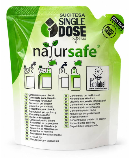 Langų ir stiklų valiklis NATURSAFE PLUS GLASS, koncentratas MINI, 50 ml
