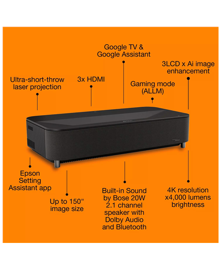 Epson EH-LS970B | 4000 ANSI lumens | 4K UHD (3840 x 2160) | Black | Wi-Fi