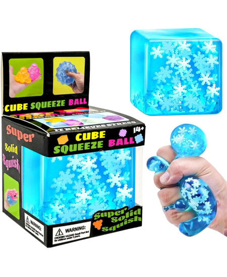 Squishy slow rising žaislas Kubas su snaigėmis 5 cm