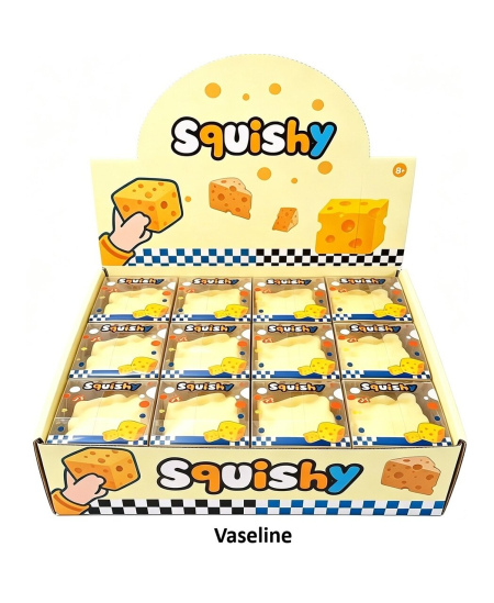 Squishy sūrio formos žaislas su aliejiniu užpildu 5 cm