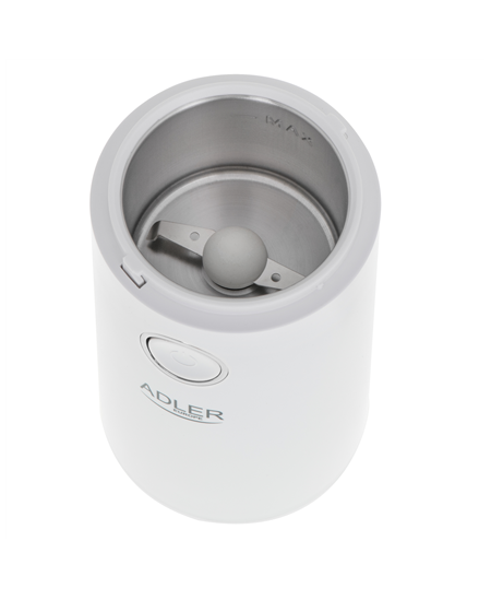Adler Coffee Mill AD 4446ws 150 W, Coffee beans capacity 75 g, White