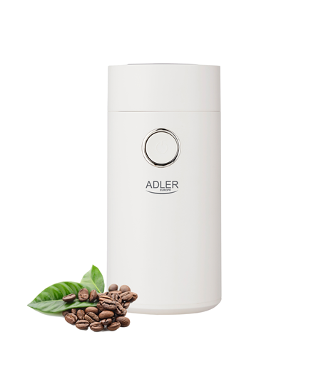 Adler Coffee Mill AD 4446ws 150 W, Coffee beans capacity 75 g, White