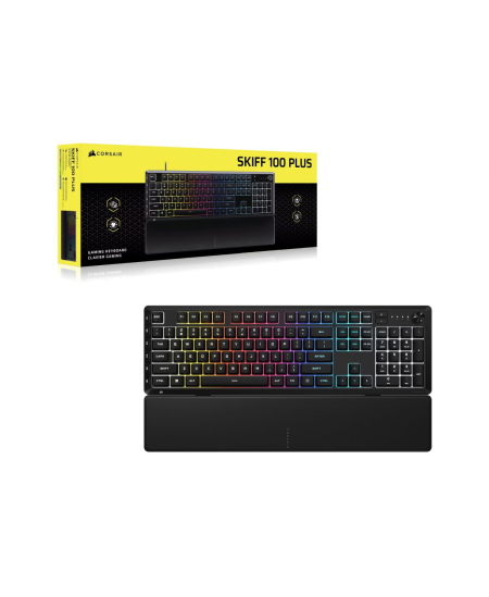 CORSAIR SKIFF 100 PLUS Wired RGB Membrane Gaming Keyboard, 10-Zoned RGB LED | Corsair