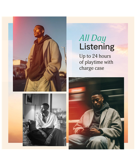 Marley Wireless Earbuds | Trenchtown | Built-in microphone | Bluetooth | ANC | Cream
