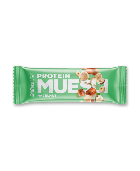 Baltyminis batonėlis BioTechUSA Muesli Bar, su lazdyno riešutais, 30 g